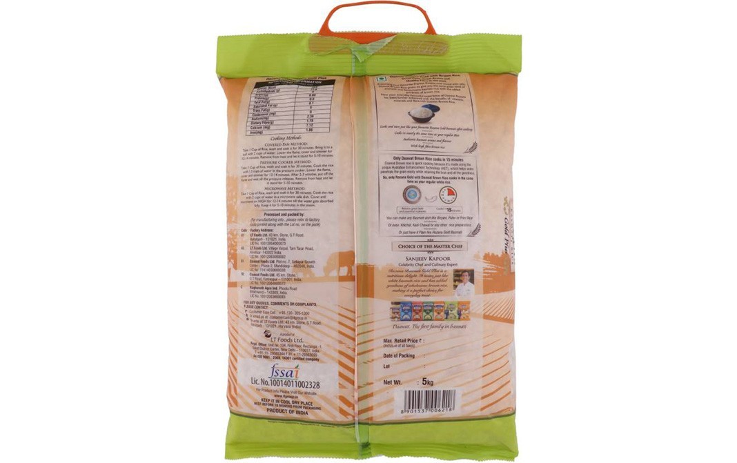 Daawat Rozana Basmati Rice Gold Plus   Pack  5 kilogram